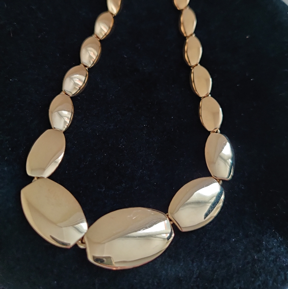 Vintage Monet Pebble Links Gold Plated Necklace